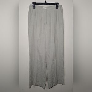 Linen Wide Leg Trousers Gray Pleated High Waist Minimalist J Jill Womens Size 10